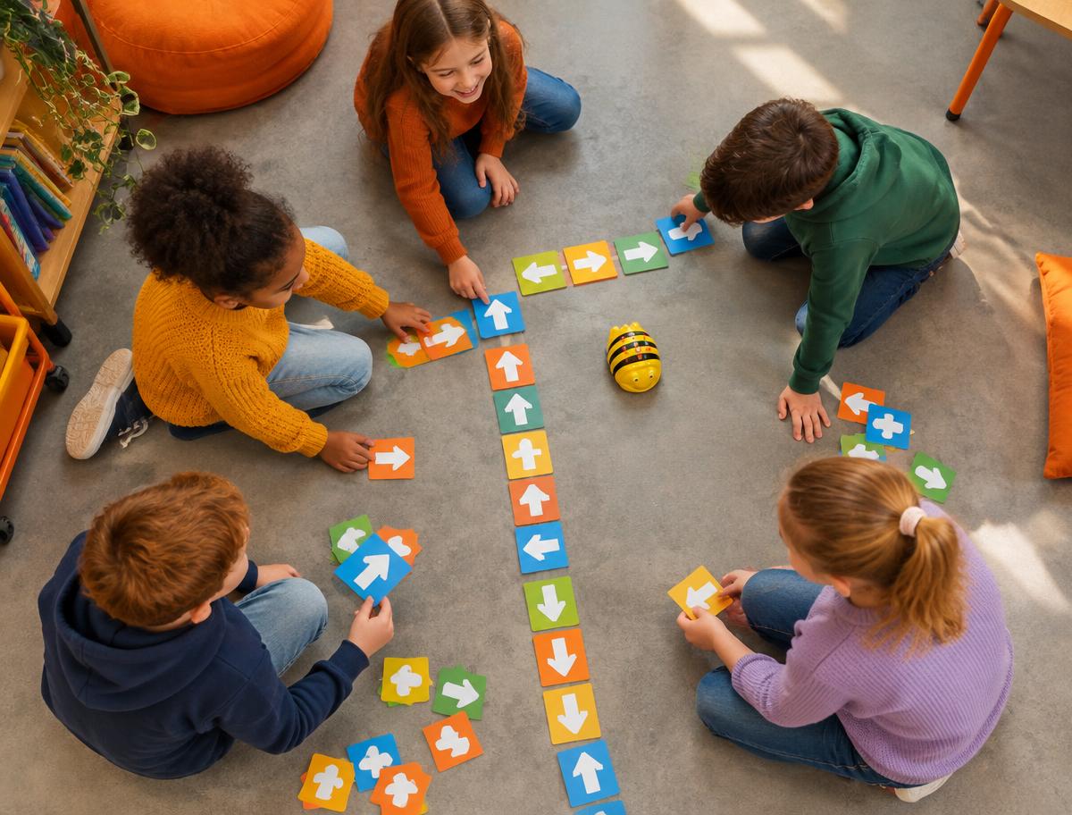 Beeld bij Programmeren in de lagere school, ook zonder scherm